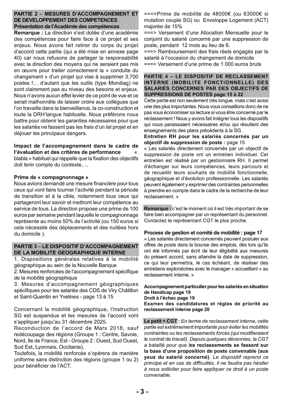 IDécryptage CGT du projet d'accord Emploi - Fusion SG CDN - 11 février 2022 (pages 3 et 4)