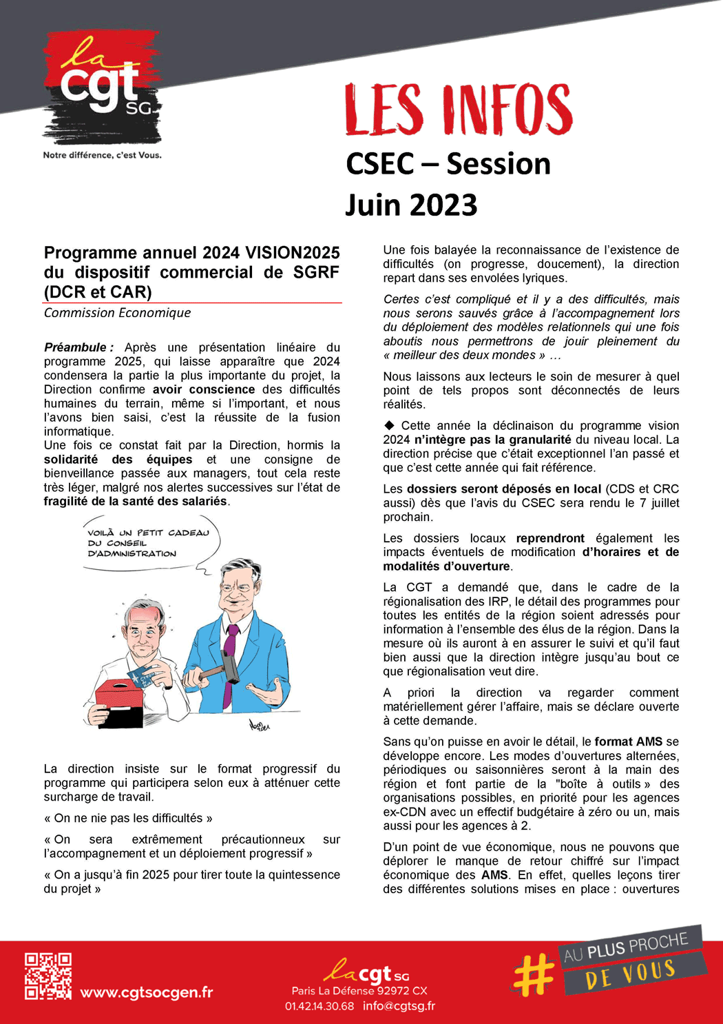 ILes infos du CSEC - Session de travail Juin 2023