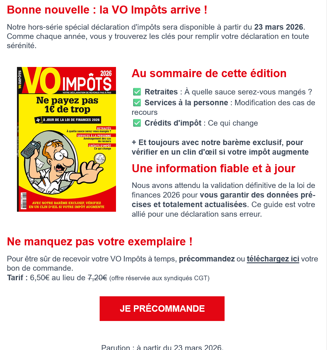 La VO Impots arrive bientot ! 